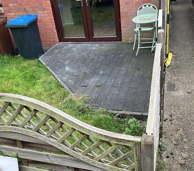 After waste clearance in KT16 Surrey with all renovation waste removed and area cleared